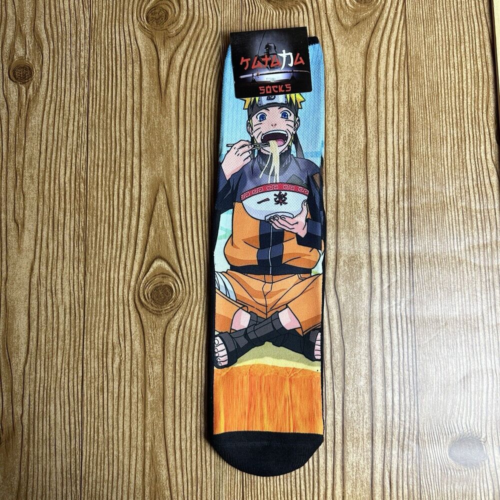 Naruto Shippuden Crew Socks One Size Midcalf  Unisex Anime Manga Ichiraku Ramen‎